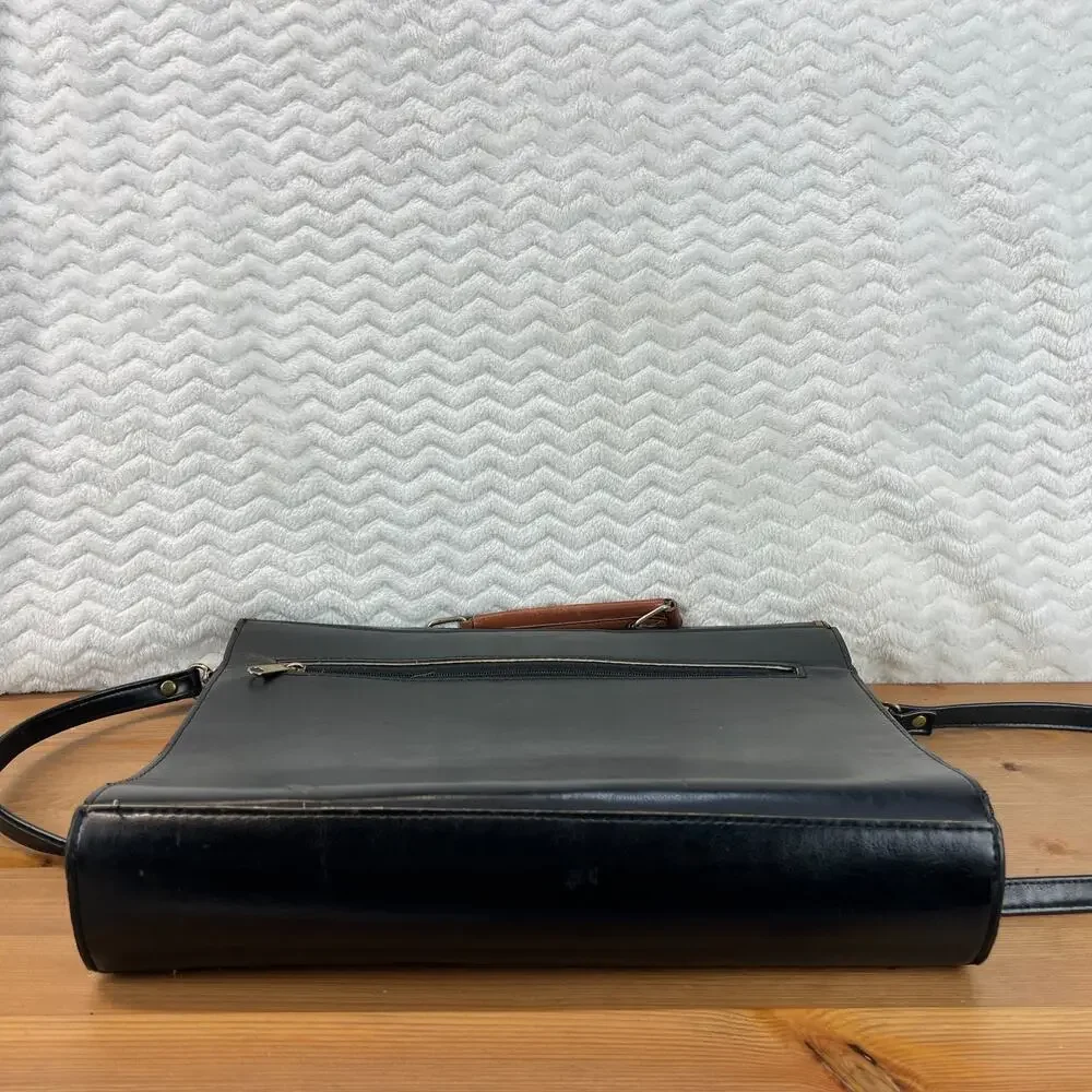 Vintage French Saddle Leather Briefcase Satchel Le Déco Professor Document Bag
